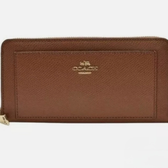 Coach Purse Accordian Wallet Zipper Brown - Picture 2 of 11